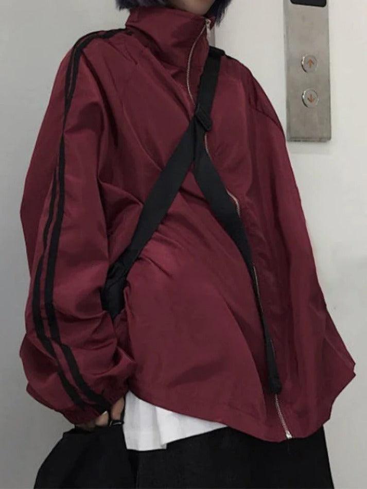 Drune | Kontraststreifen Zipupjacke