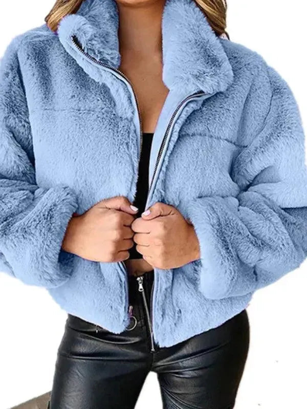 Drune | Gemütliche Lockere Damen Crop Fleece Jacke