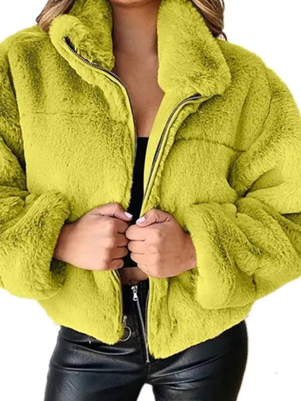 Drune | Gemütliche Lockere Damen Crop Fleece Jacke