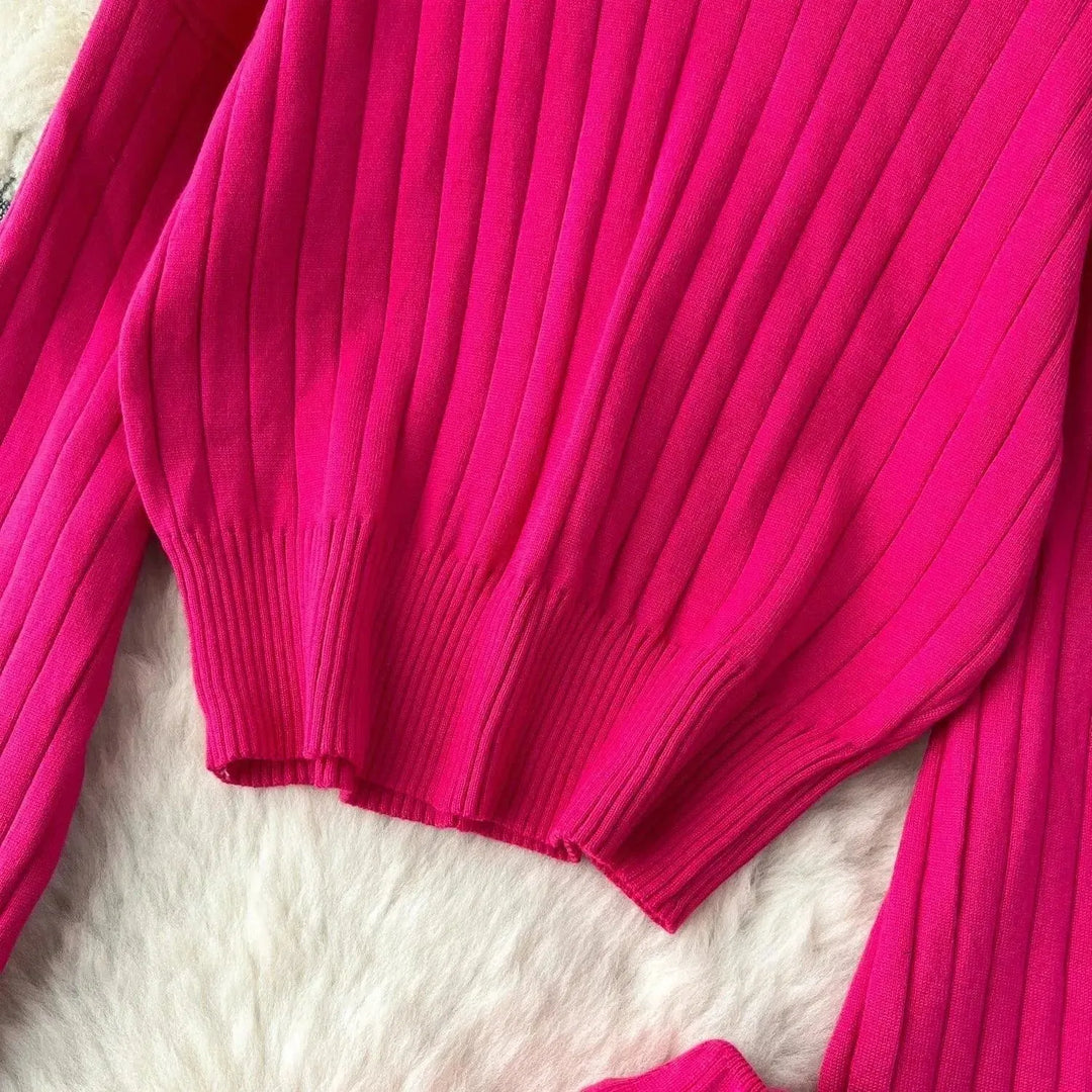 Drune | Frauen Freizeit Ribbed Zwei Teiliges SweatSatz