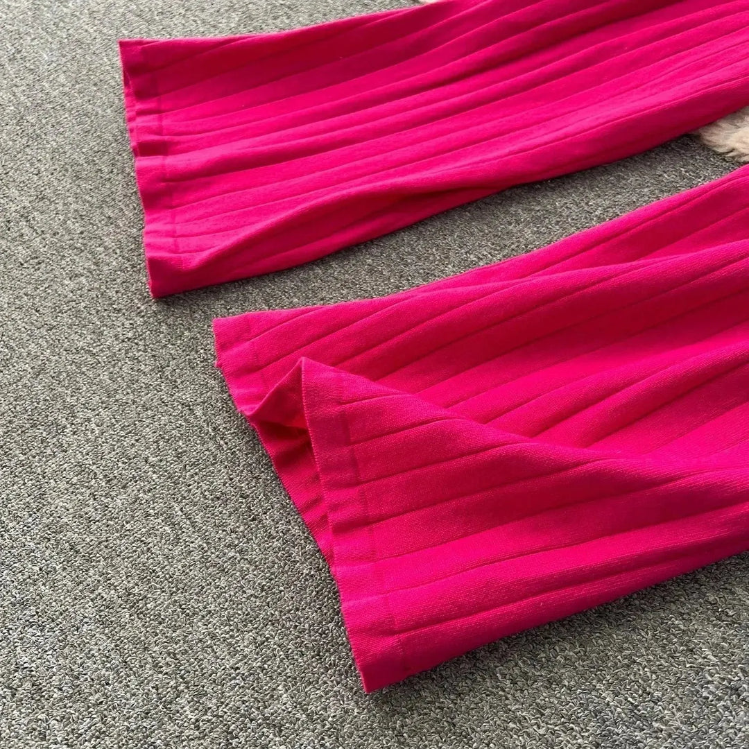 Drune | Frauen Freizeit Ribbed Zwei Teiliges SweatSatz