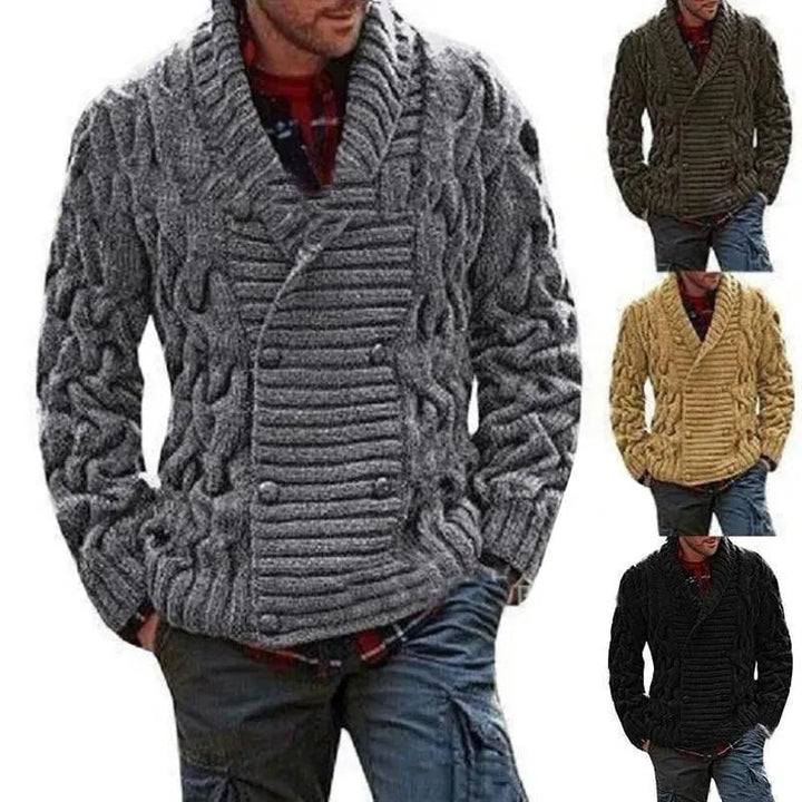 Drune | Doppelreihige Strickjacke für Männer