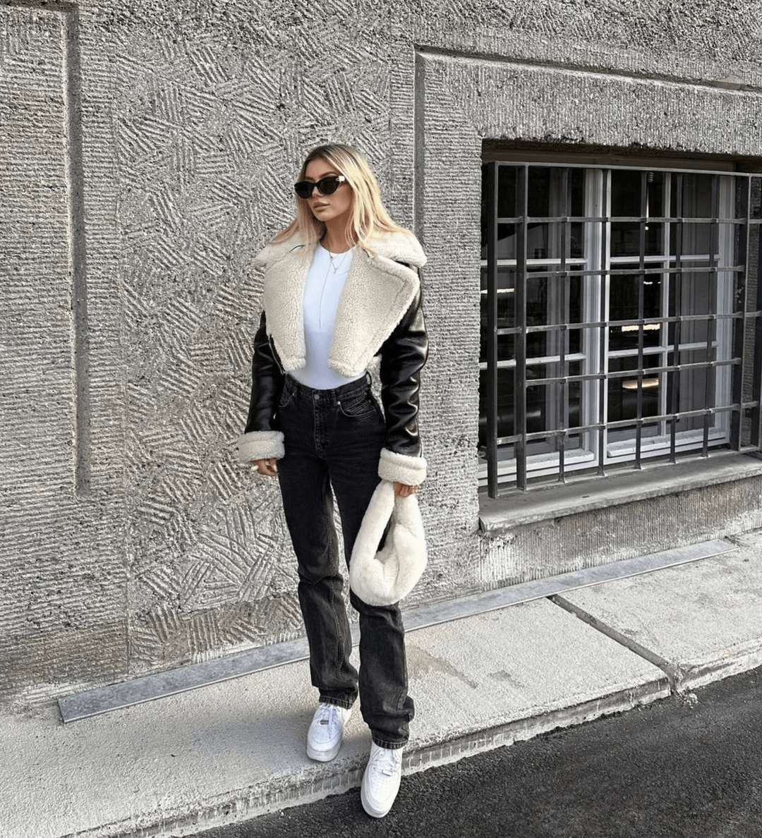 Drune | Lederjacke mit Futter aus Kunstfell