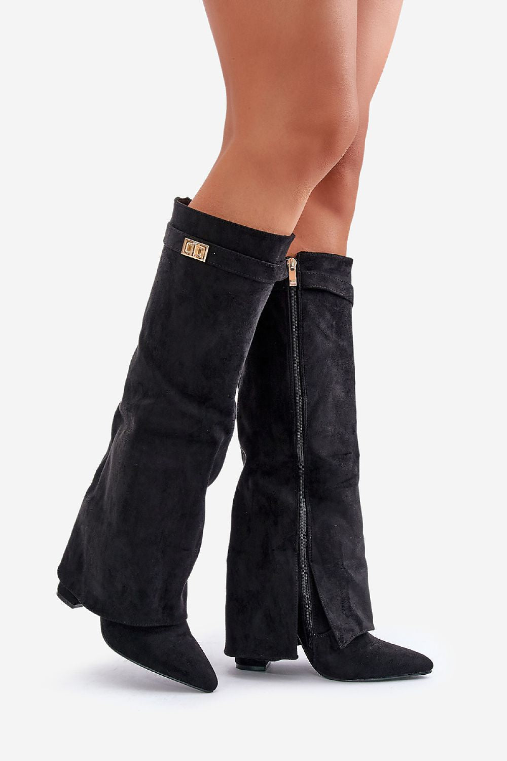 Drune | Elegante Kniehoge Stiefel mit Riemchen