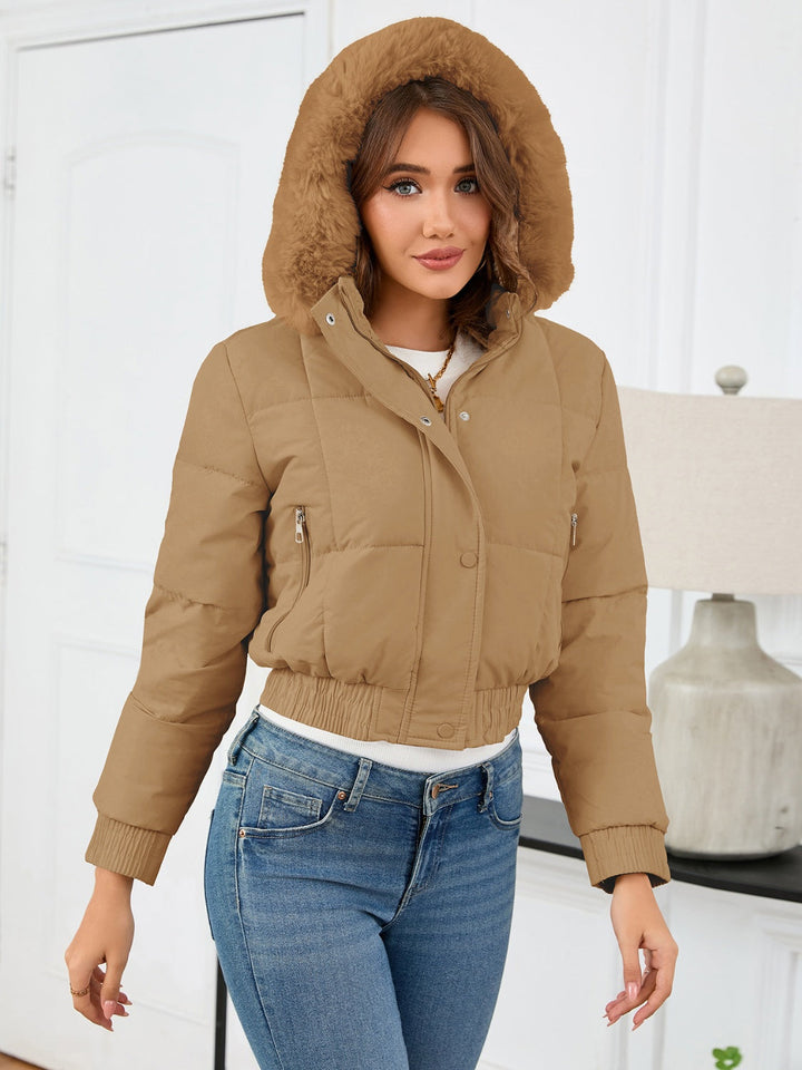 Drune | Cozy padded winter jacket with fur hood and pockets