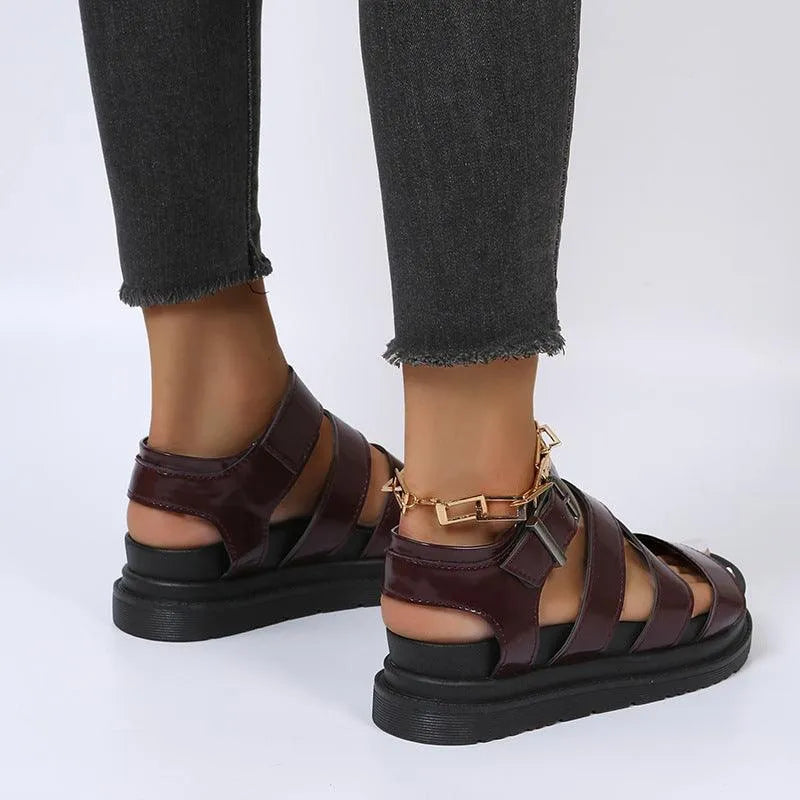 Drune | Sandals with buckle and platform with open toes