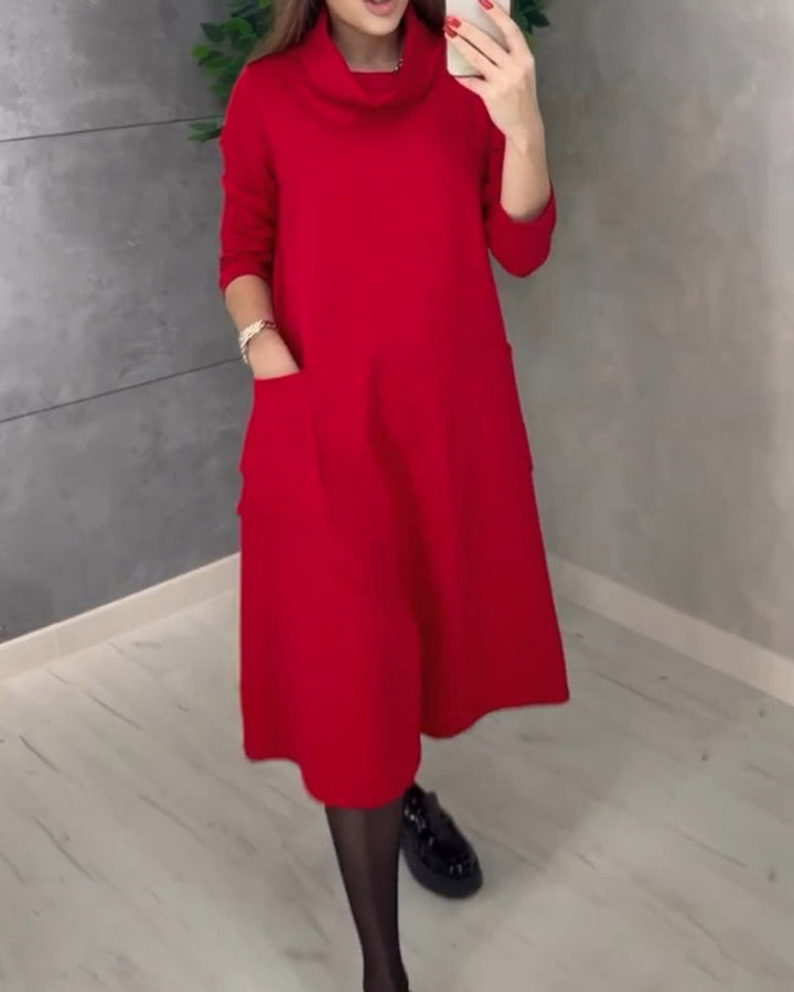 Drune | Kleid mit Rollkragen und Taschen