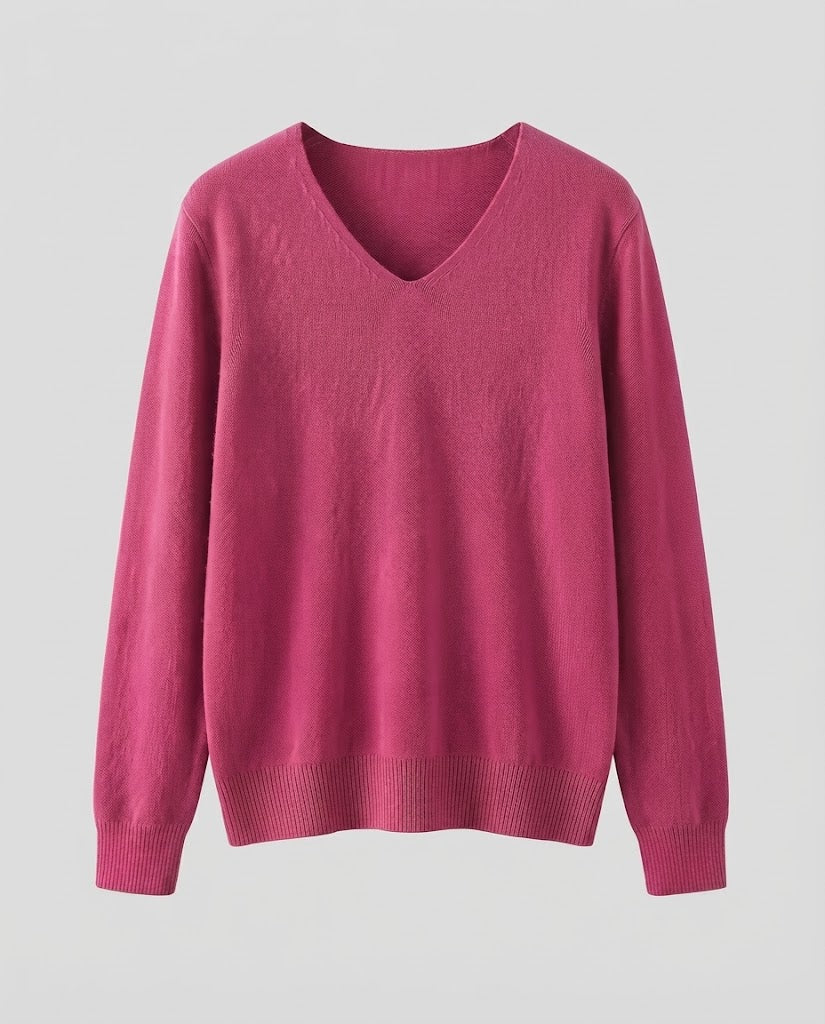 Damen Feinstrick-V-Ausschnitt-Pullover aus kuscheligem Angora-Mix Drune
