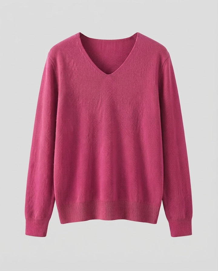 Damen Feinstrick-V-Ausschnitt-Pullover aus kuscheligem Angora-Mix Drune
