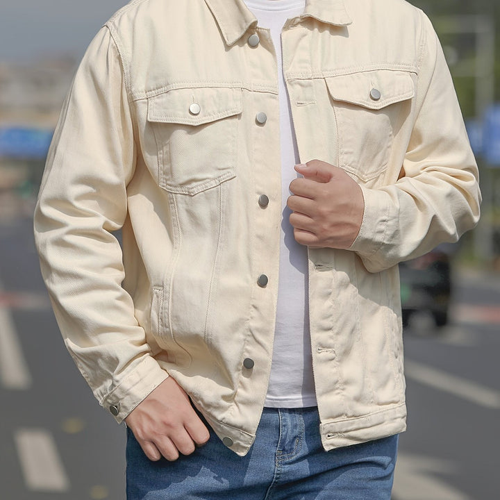 Drune | Baumwoll Herrenjacke Im Lässigen Denim Stil