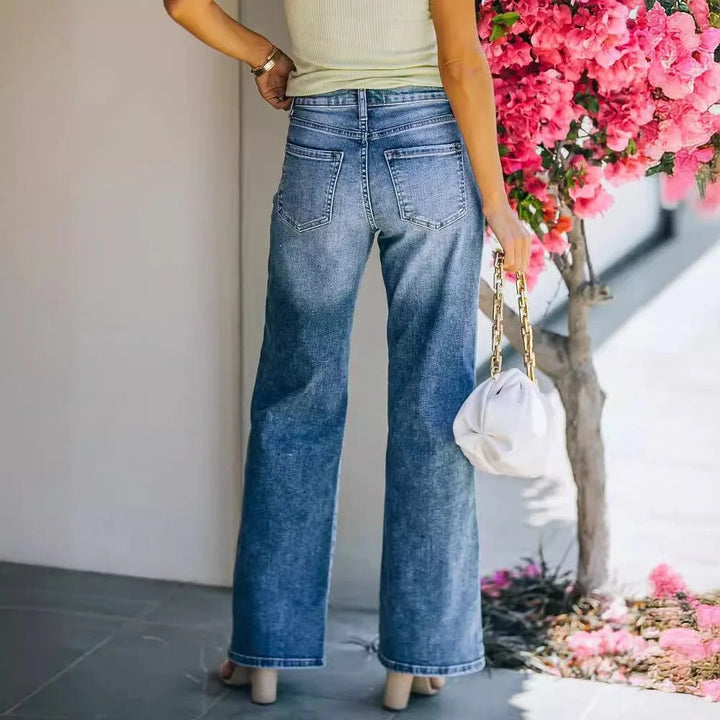 Drune | Karierte Straight Jeans