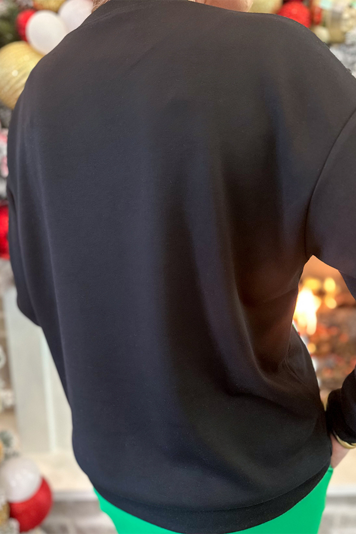 Drune | Casual Weihnachtsbaum Pailletten O-Hals Sweats