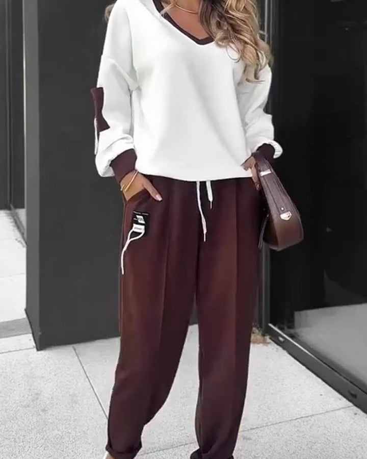 Drune | Block Sweatshirt und Jogginghose Satz