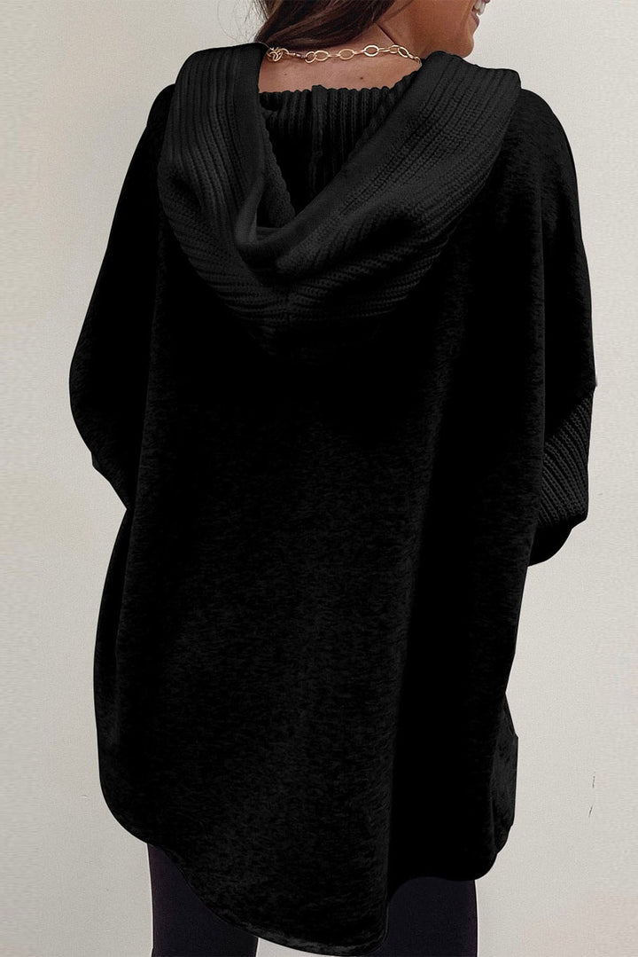 Drune | Langärmelige Bluse mit Kapuze und Knöpfen Baumwollmischung Komfort und Stil