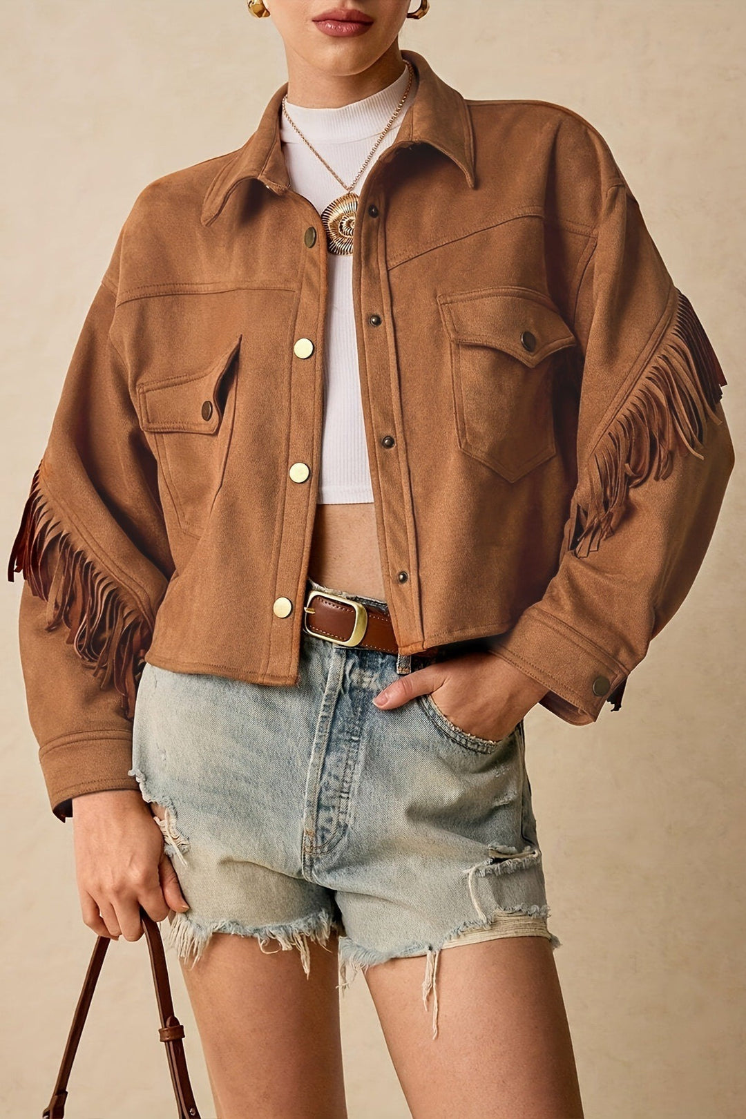 Drune | Farba Fransenbesatz Jacke