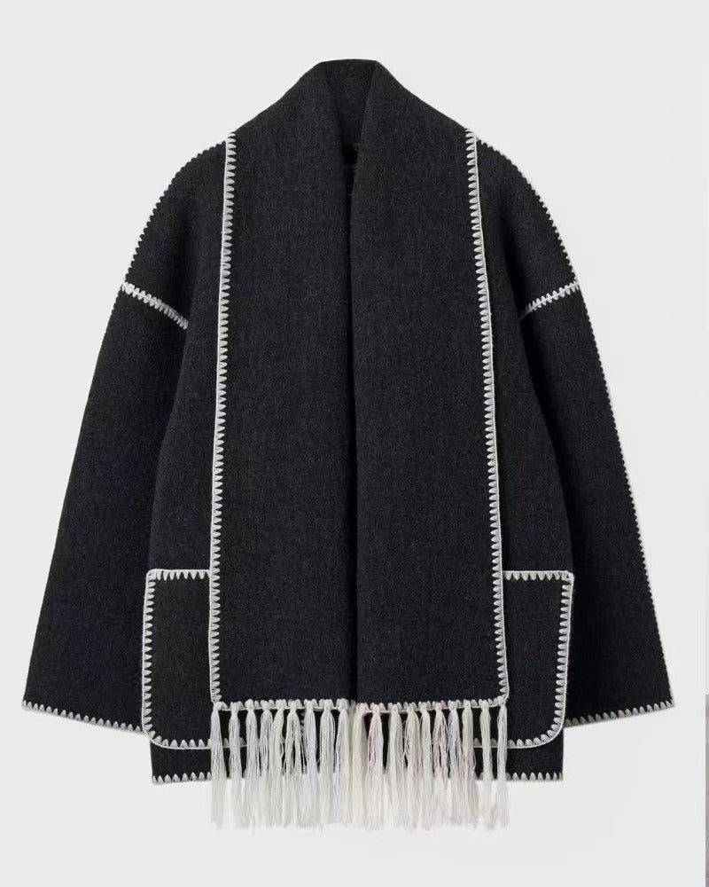 Drune | Hepburn-Stil Wollcape Mantel
