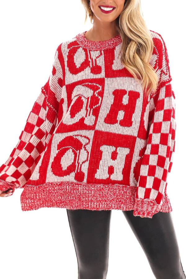 Drune | Weihnachtsbriefe Rundhals Langarm Locker Gestrickter Pullover