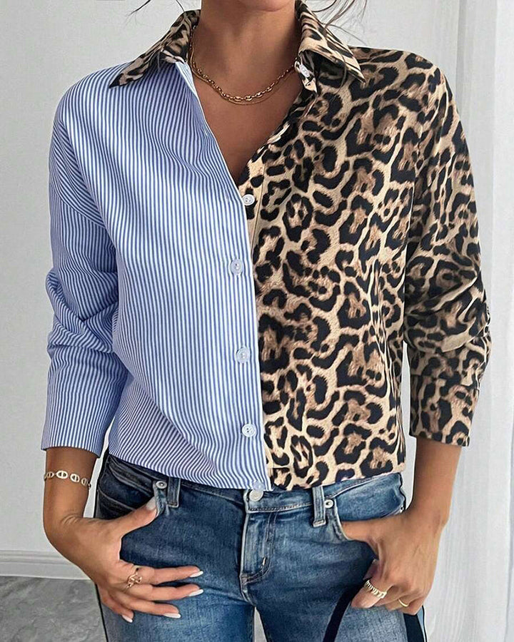 Drune | Gestreift Patchwork Leopardenprint