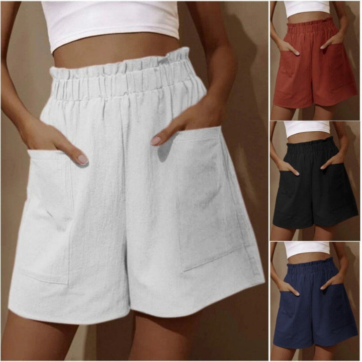Drune | Shorts aus Baumwolle und Leinen mit hoher Taille für Damen