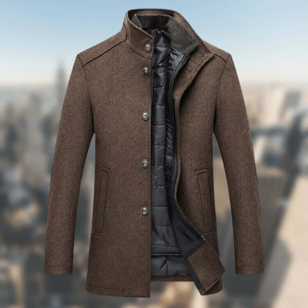 Drune | Herren Warmer Wintermantel mit Stehkragen