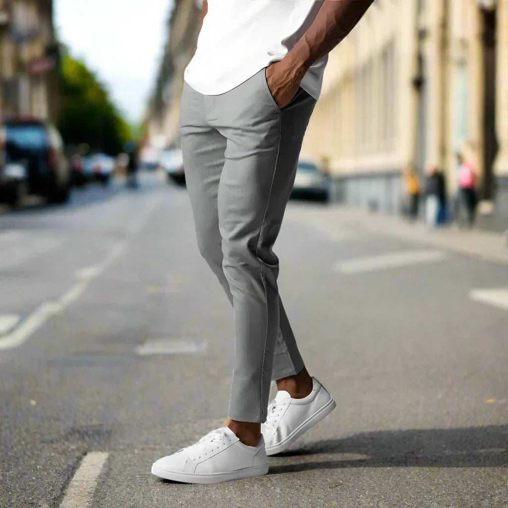 Drune | Slim Fit Chinos Baumwoll Stretch Knöchellang Bequem Und Vielseitig