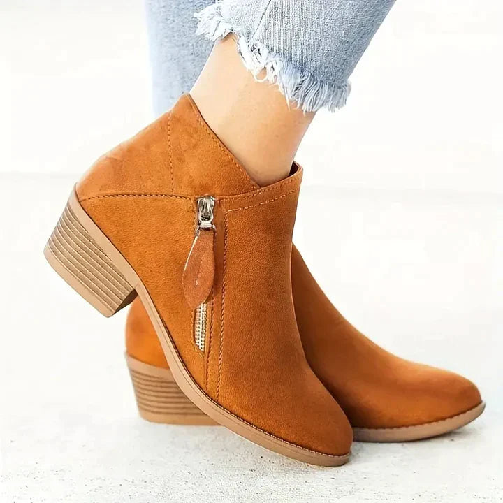 Drune | Wildleder Stiefeletten mit Reißverschluss für Damen - Perfekt für den Alltag