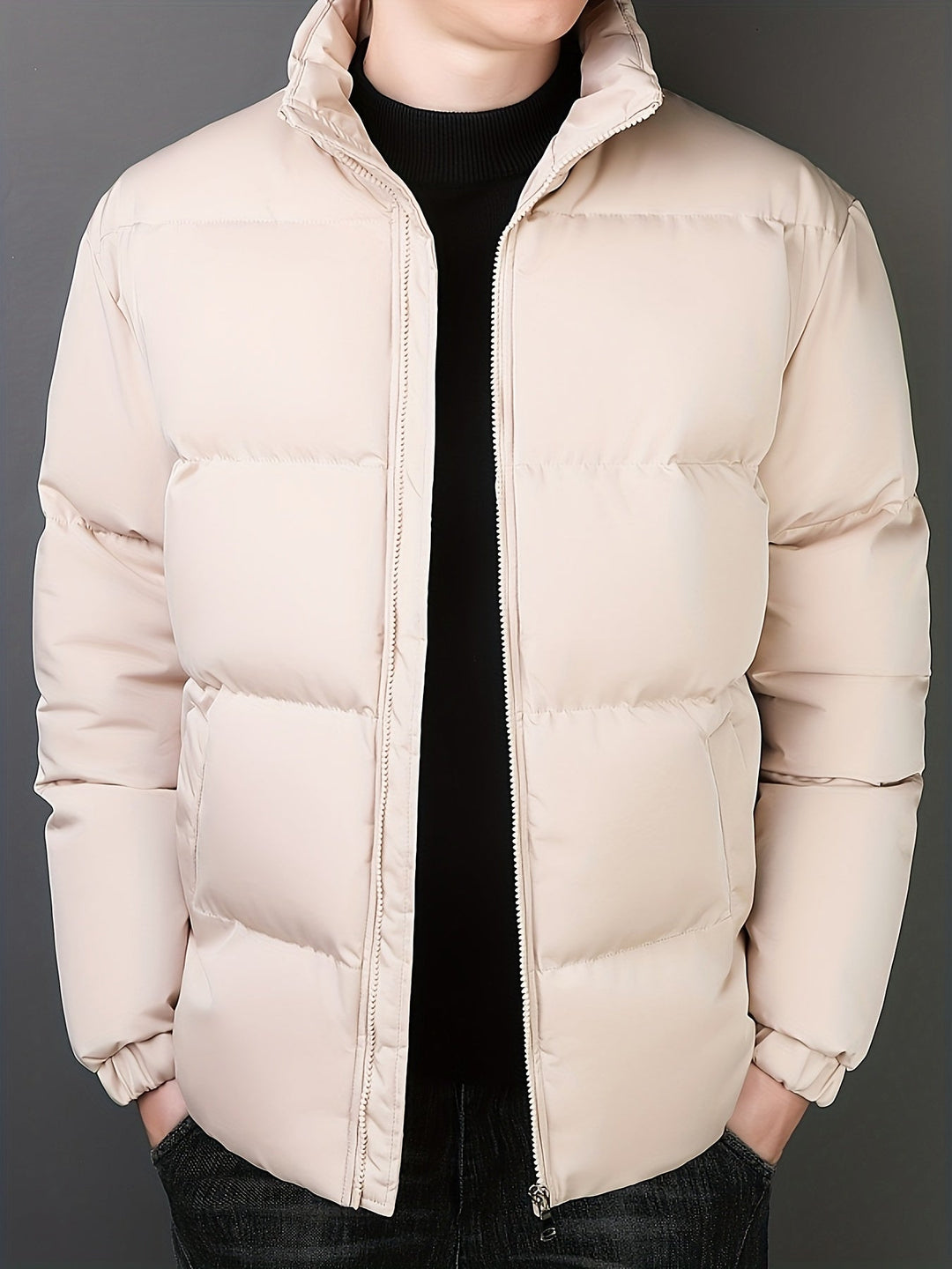 Drune | Windsbreaker Daunenjacke mit hohem Kragen für Männer - Perfekt für Herbst/Winter