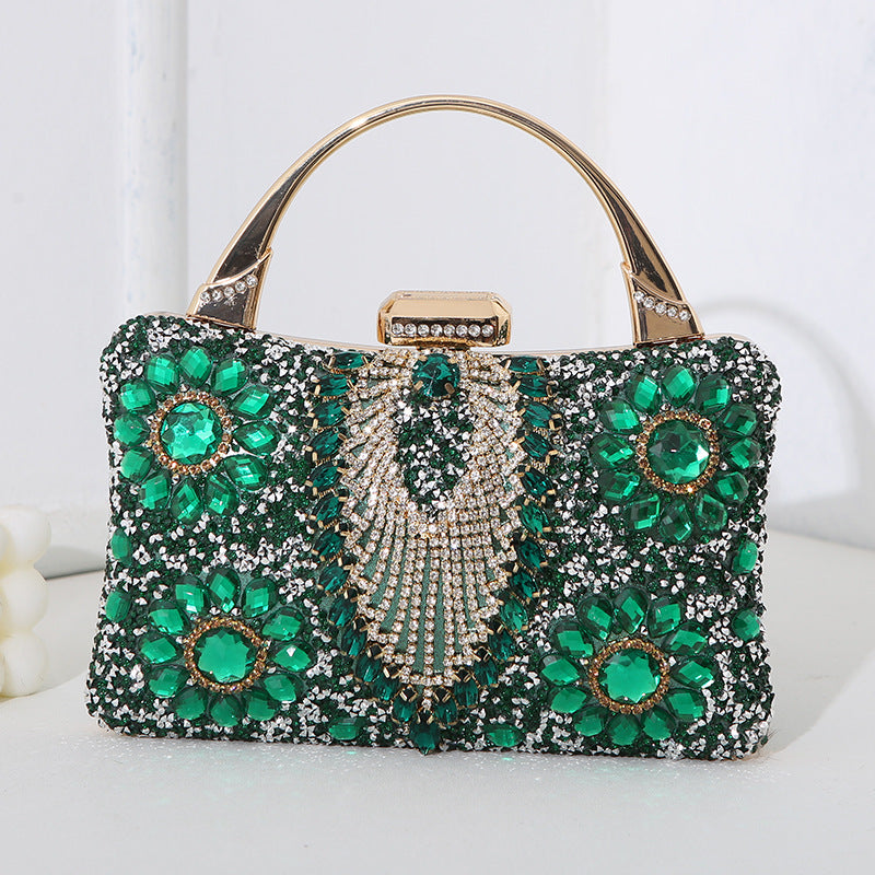 Drune metallische handgefertigte Diamant-inlay-Abendtasche
