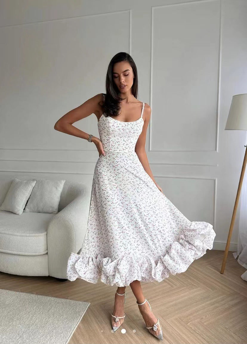 Drune | Elegantes Maxikleid mit Gerafftem Saum für Damen