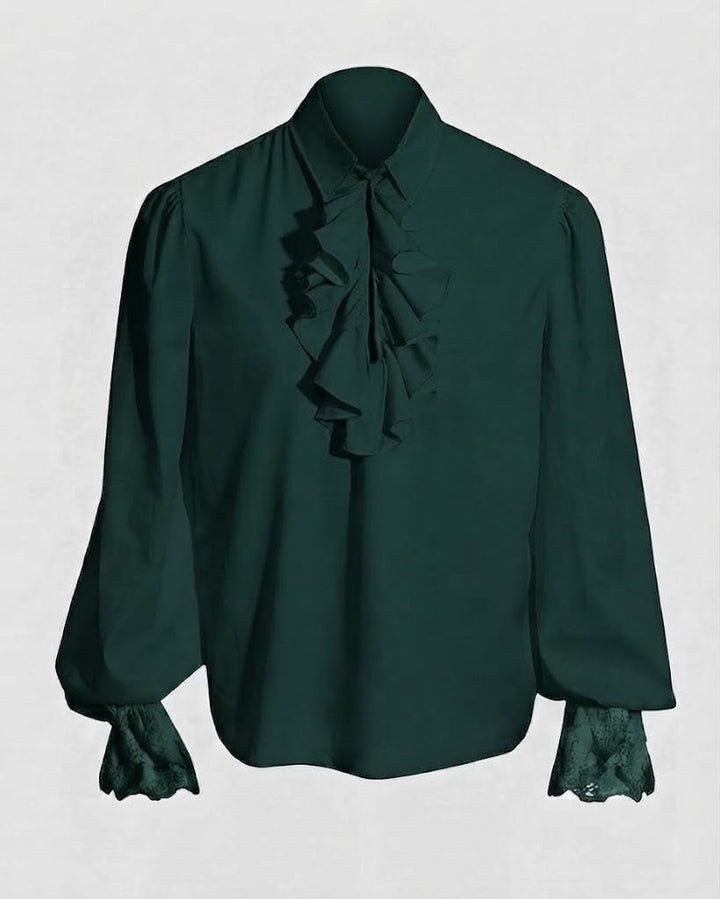 Damen Rüschbluse mit elegantem Kragenbereich Drune
