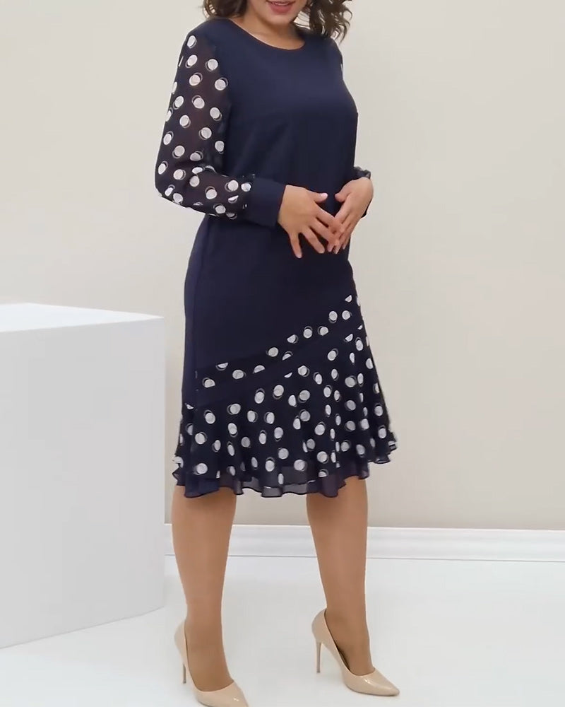 Drune | Rundhals Langarm Polka Dot