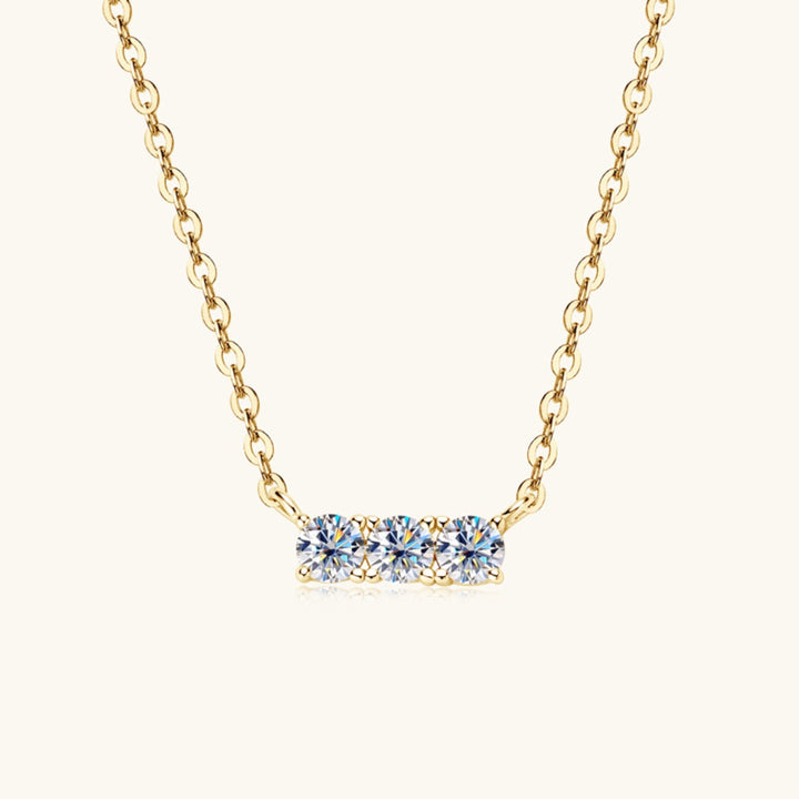 Drune | 925 Sterling Silber Eingelassene Moissanit Bar Halskette