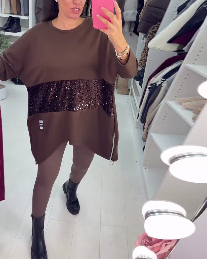 Drune | Übergröße Sweatshirt mit Pailletten