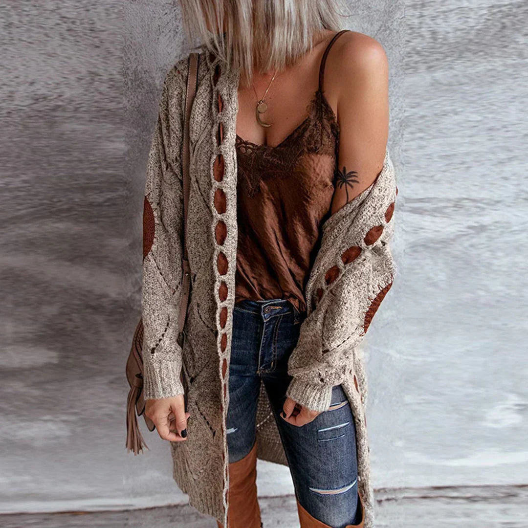 Drune | Modischer Strickpullover mit Kontrast-Patches
