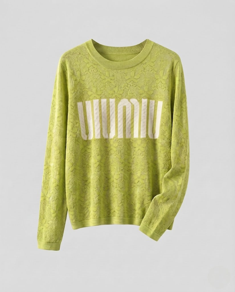 Damen Feinstrick-Pullover mit Rundhalsausschnitt, Jacquardstruktur und Logo-Front Drune