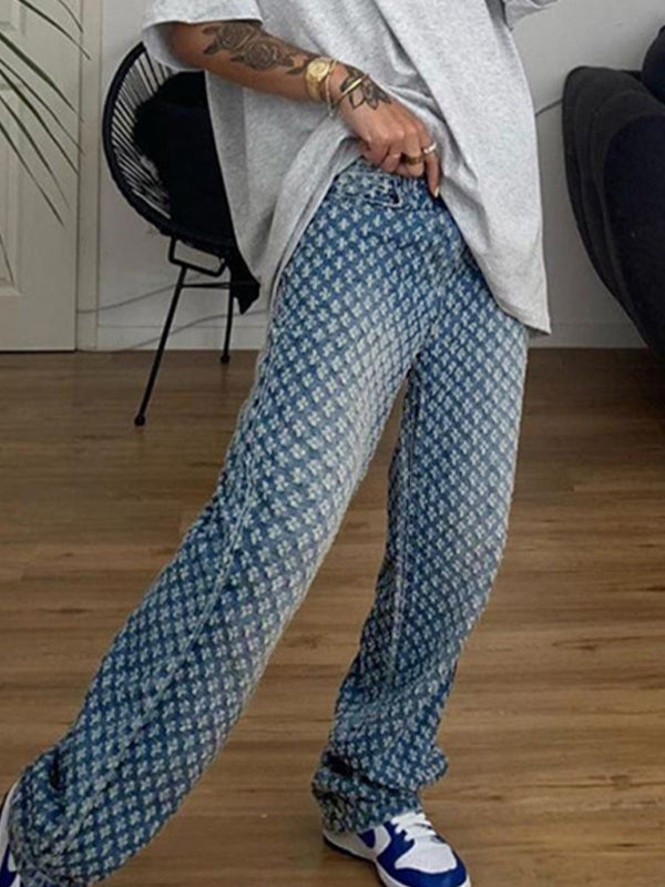 Drune | Weinlese High Rise Boyfriend Jeans Mit Durchgehendem Fransen Design