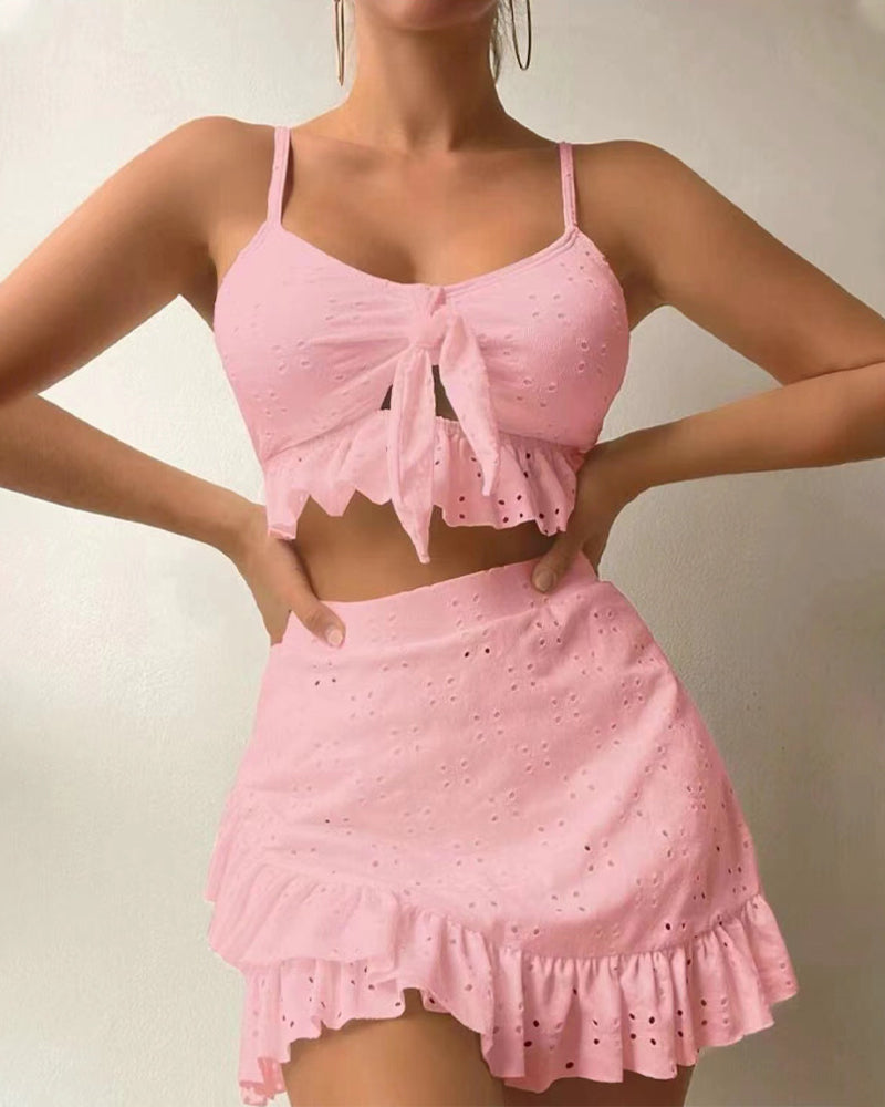 Drune | Dreiteiliges Bikiniset mit Rock