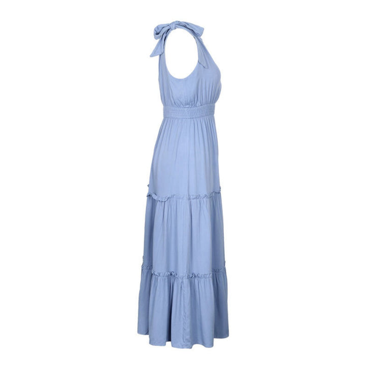 Drune | Solide Farbe Strumpfhalter Pilz Rand hohe Taille Kleid