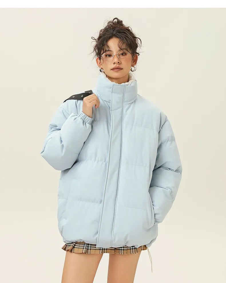 Drune | Lockere Jacke mit Stehkragen aus dickem, warmem Baumwollstoff