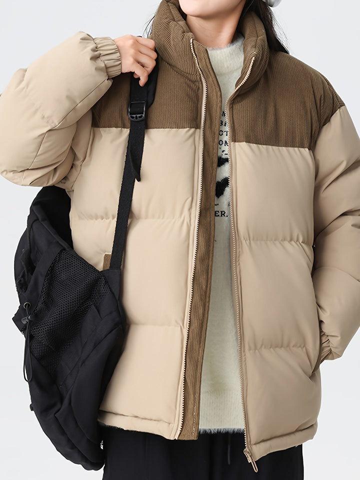 Drune |  Trendige Colorblock Puffer-Winterjacke Für Herren - Perfekt für Outdoor-Aktivitäten