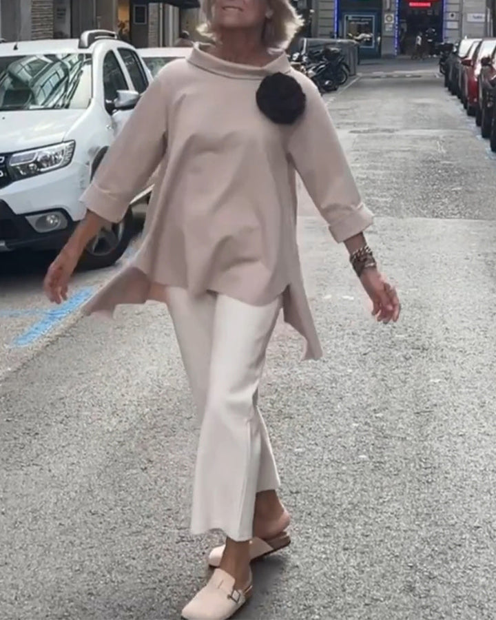 Drune | Bluse mit Asymmetrischem Schnitt und Langen Ärmeln