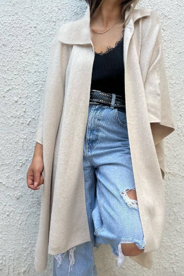 Drune | Farbe lässiger Cardigan lockere Einzelknopf Windbreaker Jacke