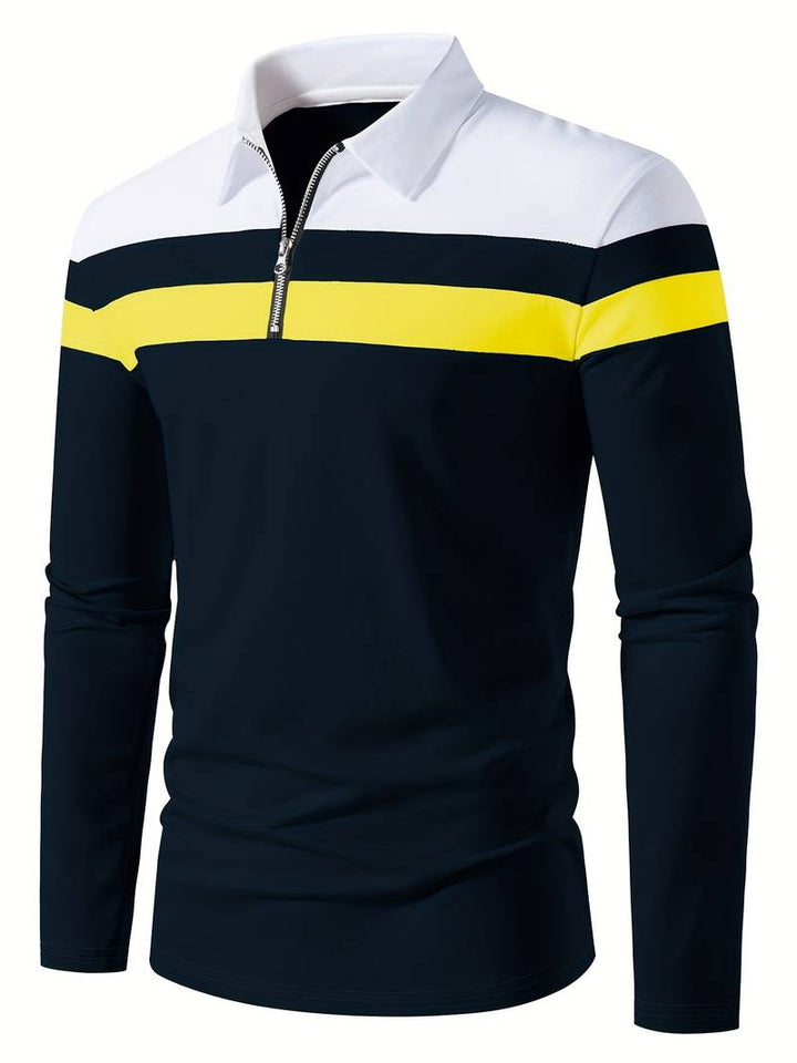 Drune – langärmliges poloshirt mit reißverschluss