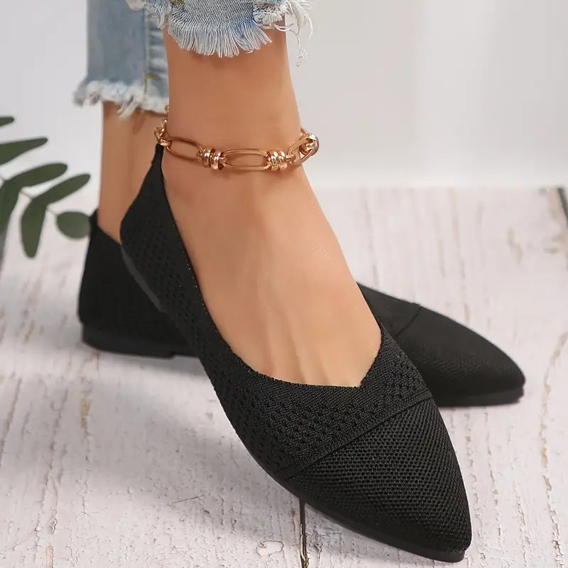 Drune | Atmungsaktive, Strick, Flache Slipper mit Weicher Sohle