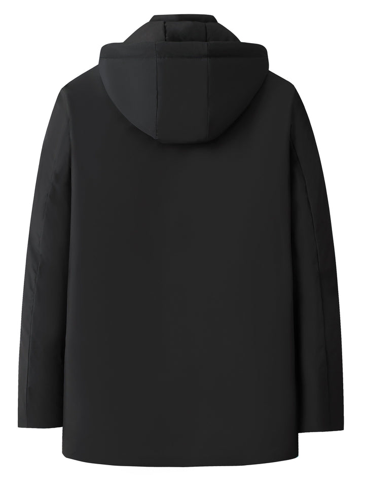 Drune | Herren Steppwintermantel mit Kapuze - Warme Jacke mit Reißverschluss und Taschen
