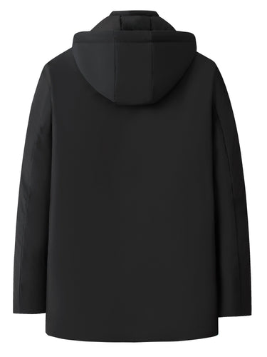 Drune | Herren Steppwintermantel mit Kapuze - Warme Jacke mit Reißverschluss und Taschen