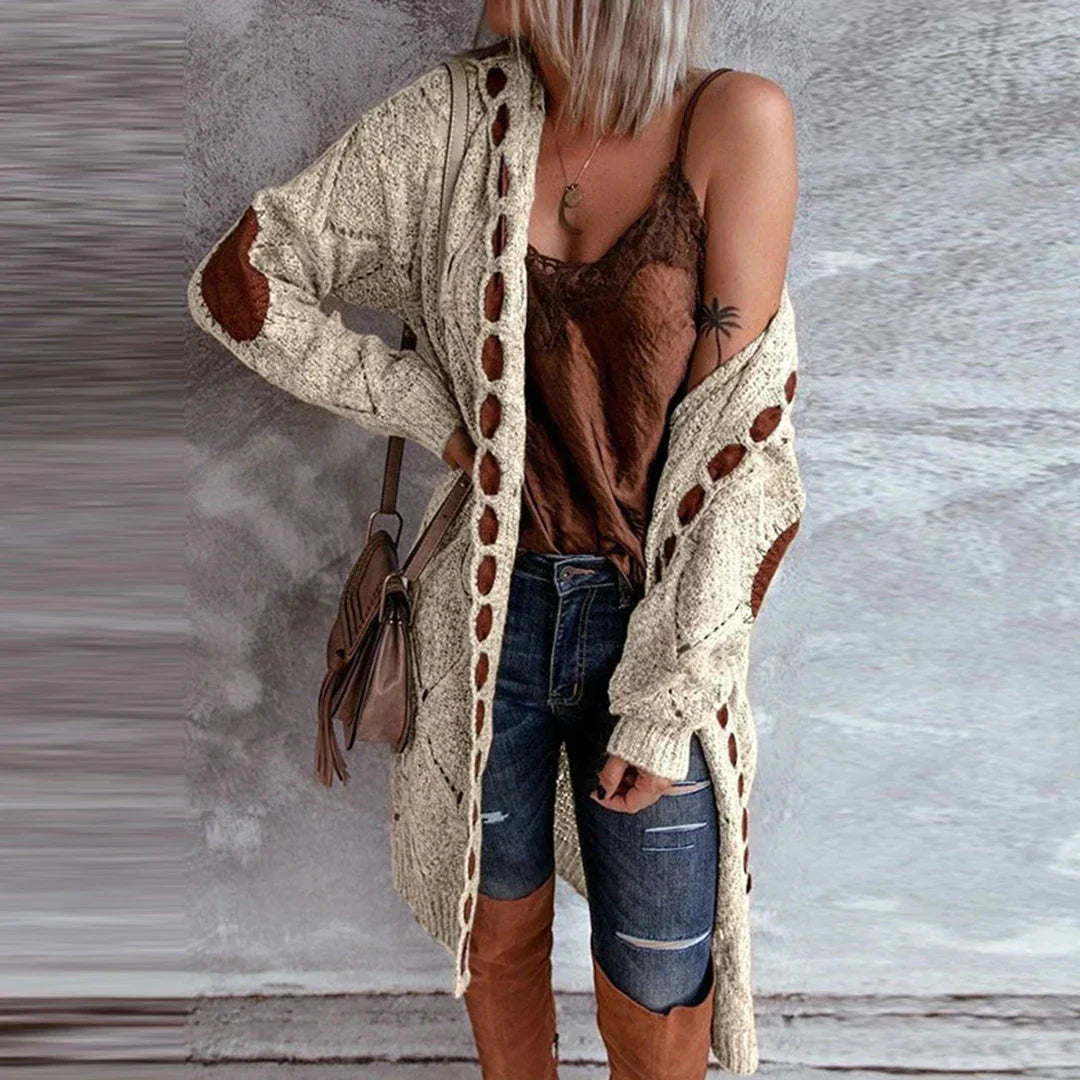 Drune | Modischer Strickpullover mit Kontrast-Patches