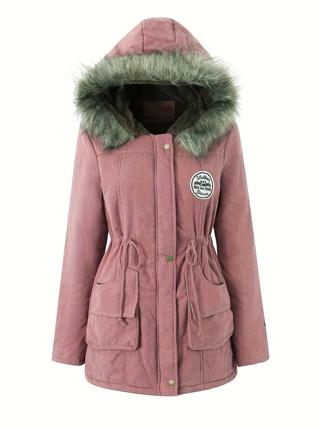 Drune | Warme, gesteppte Winterjacke aus Baumwolle mit Kunstfellkragen für Damen - Ideal für Herbst/Winter