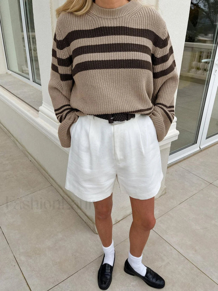 Drune | Cozy striped knit sweater for everyday comfort
