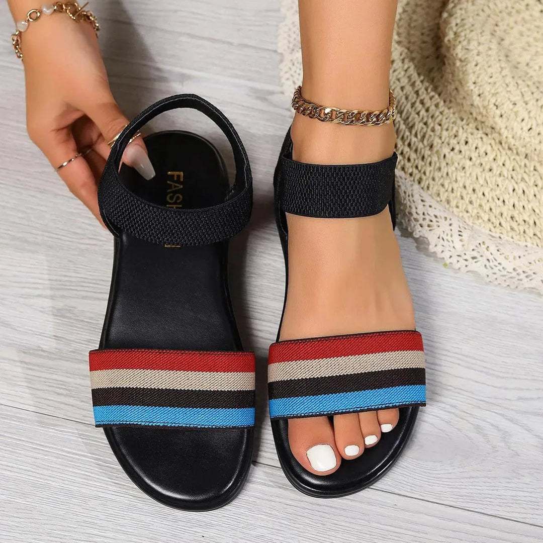 Drune | Sommer Leinsandalen mit elastischem Riemen